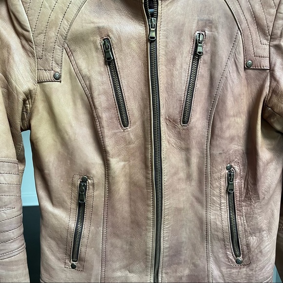 Vera Pelle Light Brown Natural Leather Jacket Women’s Size 44 - Picture 7 of 8